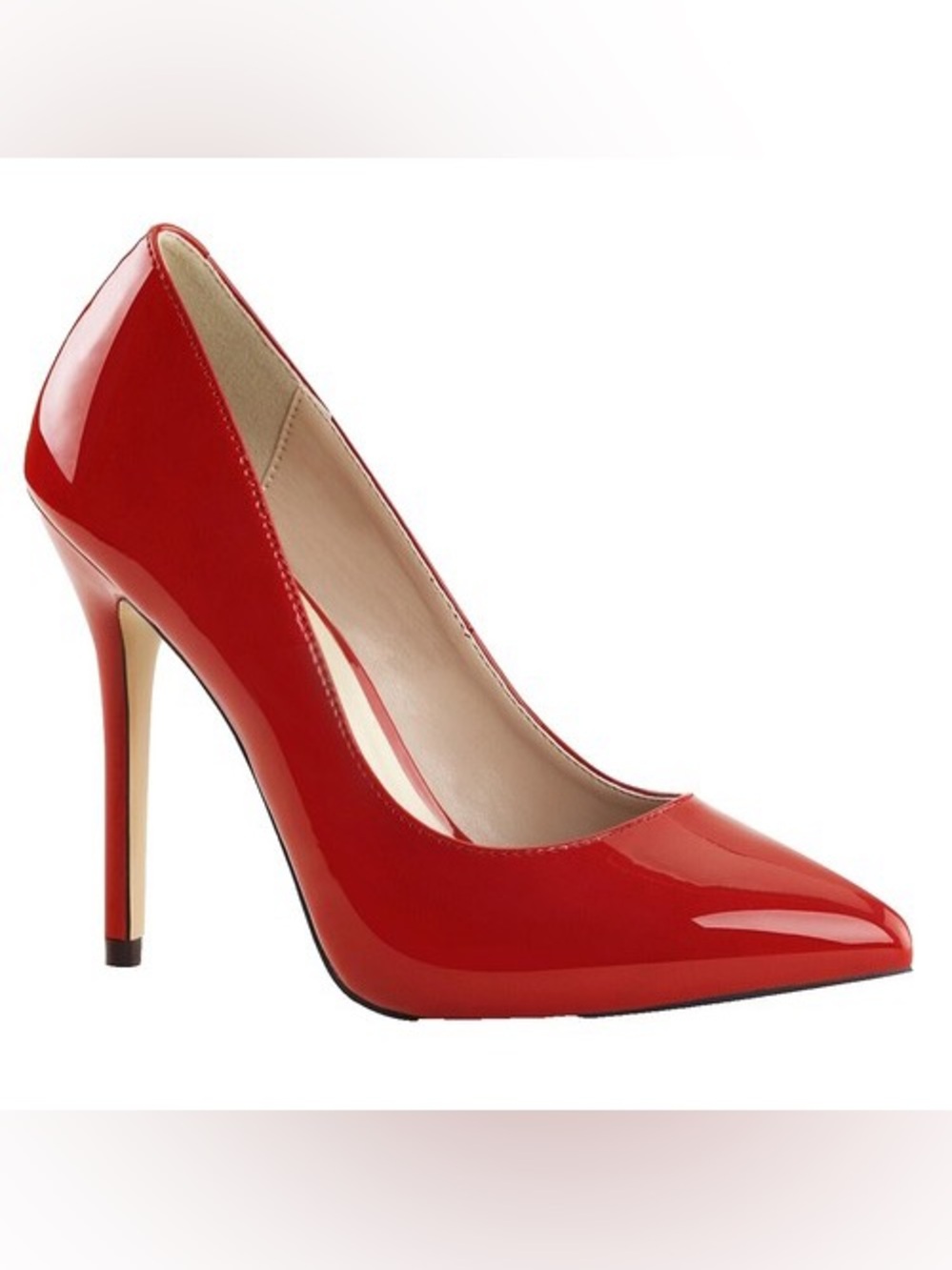 Red Patent Pointed-Toe High Heel Pump